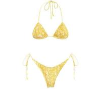 Maillot de Bain Femmes 2 Pieces Push Up Col V Bikini Deux Pièces Bas en Maille Taille Haute Contrôle Abdominal Swimsuit Vacances Plage