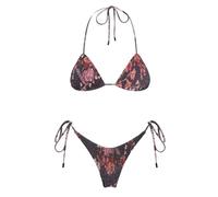 Maillot de Bain Femmes 2 Pieces Push Up Col V Bikini Deux Pièces Bas en Maille Taille Haute Contrôle Abdominal Swimsuit Vacances Plage