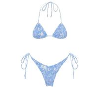 Maillot de Bain Femmes 2 Pieces Push Up Col V Bikini Deux Pièces Bas en Maille Taille Haute Contrôle Abdominal Swimsuit Vacances Plage