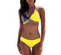 Maillot de Bain Femmes 2 Pieces Push Up Ensembles Bikini Taille Haute Rembourré Bikini Deux Pièces Maillot de Bain Dos Nu Beachwear de Sport Été