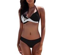 Maillot de Bain Femmes 2 Pieces Push Up Ensembles Bikini Taille Haute Rembourré Bikini Deux Pièces Maillot de Bain Dos Nu Beachwear de Sport Été