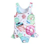 Maillot de Bain Fille 10 Ans - Maillot de Bain Une Pièce Floral pour Fille - Body Barboteuse en Coton pour Saison Printemps Été - Idéal Plage et Piscine