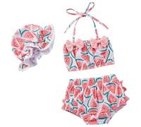 Maillot De Bain Fille 10 Ans-Maillots de Bain pour Petites Filles- Ensembles Bikini 3 pièces pour bébés Filles- Tenue de Plage Estivale : Haut- Short et Chapeau (6-12 Months)