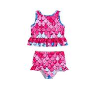Maillot De Bain Fille 12 Ans 2 Pieces Bikini - Maillot De Bain Écailles De Poisson pour Fille Robe pour Fille Maillot De Bain pour Enfant Hot Spring (Red 3-4 Years)