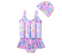 Maillot De Bain Fille 12 Ans-Maillot de Bain de flottaison pour Enfants- Combinaison d'entraînement de Natation pour Filles (4 à 8 Ans) (Purple- 6-7)