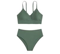 Maillot De Bain Fille 2 Pieces,Bikini Deux PièCes Pour Filles Couleur Unie Maillot De Bain De Plage Mignon Pour Les Grandes Enfants Et Les Adolescentes Tenue IdéAle Pour Les FêTes D'éTé à La Piscine