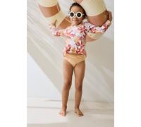 Maillot De Bain Fille 2 Pièces T-shirt De Protection Uv Et Culotte Cassis Corail 3A