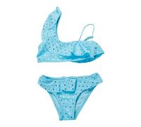 Maillot de Bain Fille 5-10 Ans 2 Pieces Natation Ensemble Bikini Enfant Fille Deux Pièces Haut Bandeau Volant + Slip Piscine Tankini Asymétrique A Pois Retro Sport Plage Vacances