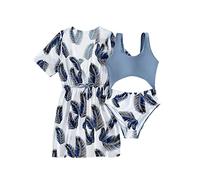 Maillot de Bain Fille 8-14 Ans 2 Pieces Plage Ensemble Bikini Ado Monokini Cut Out + + Cache Maillot Piscine Tankini Set Plume Mignon Sport Natation Vacances (Blanc, 9-11 Ans)