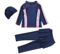 Maillot de bain fille bikini enfants maillots de bain filles maillots de bain conservateurs enfants musulmanes couverture complète filles maillot de bain d'été modéré vêtements bébé tante, bleu, 11