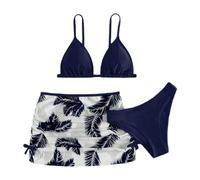 Maillot De Bain Fille Col V Imprimé avec Jupe Tulle Ensemble Bikini Deux Pièces Enfant Été Séchage Rapide Élastique Bretelles Réglables Tankini Piscine Plage Vacances Hauts Et Slip De Bikini