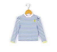 Maillot De Bain Fille Fond Blanc Raye Bleu 2A