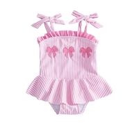 Maillot de Bain Fille, Maillot de Bain Une pièce pour bébé Fille avec Jupe sans Manches idéal pour Les activités Estivales et Nautiques