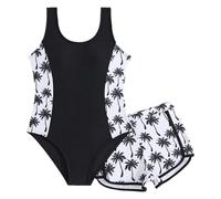 Maillot de Bain Fille, Maillot de Bain Une pièce sans Manches pour Filles avec Motif Floral Parfait pour Les activités Aquatiques Estivales et Les Loisirs