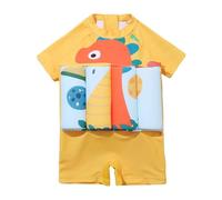 Maillot de Bain Flottant Enfant Maillot de Bain Bebe avec Flotteur intégré pour sécurité Confiance Aide à la flottabilité Combinaison Flottante Une pièce Protection Anti-UV+ (Yellow, M-90)