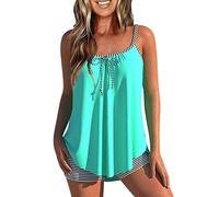 Maillot De Bain Gainant Ventre Plat Grande Taille Amincissant Taille Haute Ventre Plat Push Up Ete Bikini Femme Pas Cher Marque Natation Sexy Tankini Vêtements Vert 4XL