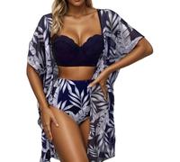 Maillot de Bain Gainant Ventre Plat Maillot de Bain Amincissant pour île Tropicale, Bikini Trois pièces à imprimé Floral, Tankini pour Femme
