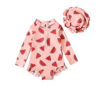 Maillot De Bain Gainant Ventre Plat, Maillot De Bain BéBé Fille Protection Anti-UV Imprimé Dessin Animé Ensemble Mignon