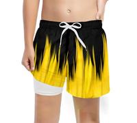 Maillot de Bain garçon Mode décontracté avec Doublure Compression et Short Extensible Confortable pour activités Nautiques (Yellow, 8 Years)