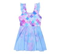 Maillot de Bain Grande Taille Fille, Maillot de Bain Fille sans Manches avec Impression 3D Design Moderne et Confortable pour Nager à la Plage ou Piscine