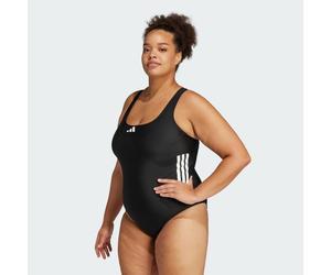 Maillot de bain graphique 3 bandes dos en C (Grandes tailles) Black / White 4X