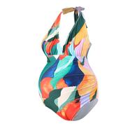 Maillot De Bain Grossesse Maillots De Bain Maternité Forte Poitrine Jupette Robe Femme Drole Grande Taille 2 Pièces Haute Short Vintage Anti UV Crossover Ensemble Shorty XXL Combinaison Tankini