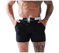 Maillot De Bain Homme Boxer Short Piscine Boardshort avec Cordon Été Sexy Surf Maillots De Bain Confortable Plage Mes Commandes Passées Noir XL