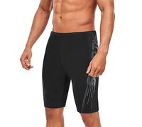 Maillot de Bain Homme Grande Taille - Hommes Tether Print Prevention Embarras Swimming Spa Beach Five Point Swimwear