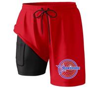 Maillot De Bain Homme pour Piscine, Short 2 en 1 Homme Short de Sport Polyvalent pour Course d'Été Fitness et Activités de Plein Air avec Poches Pratiques