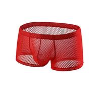 Maillot De Bain Homme Sexy Mesh Transparent Respirant Shorts De Bain avec Cordon De Serrage Réglable Séchage Rapide Décontracté Boxer De Plage Natation Surf Élastique Pantalon Court De Sport