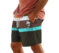 Maillot de bain Homme Short Piscine Mer Séchage Rapide Surf Grande Taille avec Imprimé Boxer Signé Hawaïen avec Cordon de serrage et Poches Plage Chaussettes Natation Vacances Imperméables, Vert