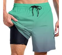 Maillot De Bain Homme Shorts Étanche Séchage Rapide 2 en 1 Boxer Short Plage Léger Résistant Au Chlore 2-in Grande Taille Compressif pour Musculation Court Sport Fitness Respirant