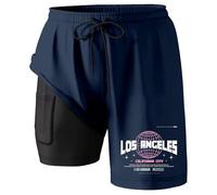 Maillot De Bain Homme Surf, Short de Sport 2 en 1 Homme Combinaison Polyvalente pour Course d'Été Fitness et Activités de Plein Air avec Poches Pratiques