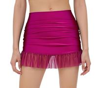 Maillot De Bain Jupette Pareo Femme Plage Paréo 1 Pieces Ventre Plat avec Jupe Cache Couvrant Vacances/Short Grande Taille 3 Robe Rouge 4XL