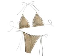 Maillot De Bain Maillot De Bain Femme DéCathlon Women Two Piece Bikini Swimsuit Bathing Suits String Bikini Sets Femme 2 PièCe Sortie Plage (Coffee, L)