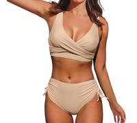 Maillot De Bain Menstruel Ensemble De Maillot De Bain Bikini Triangulaire à Bretelles Couleur Unie pour Femmes Tankini Femme avec Armature Bikini Deux Piece Maillot Amincissant Push Up