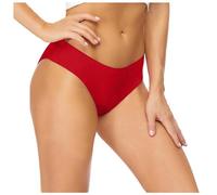Maillot de Bain Menstruel Flux Abondant Culotte 4 Couches Bas Maillot Femme sans Coutures Regle Ado Sport Natation Plage Piscine Slip de Bikini Taille Haute Noir Adolescente Femme (Red-C, XL)