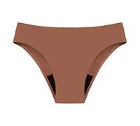 Maillot de Bain Menstruel Flux Abondant Femme, Culotte Menstruelle, Maillot de Bain Menstruel Adolescente, Fuite Menstruation Bas de Bikini Short de Bain Absorbant Taille Haute Brun Clair, L
