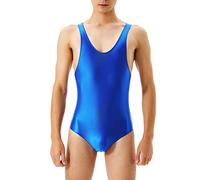 Maillot de bain métallique pour homme avec fermeture éclair Hydrasuit Monokini Maillot de bain pour homme, bleu, XL