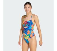 adidas Femme Mexicana Florals Tie-Back Swimsuit Swimwear, Glory Blue/White, 46