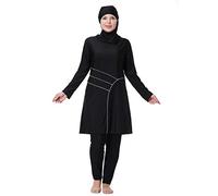 Maillot de Bain Musulman Modeste pour Femmes Ensemble de Burkini Top Pantalons Hijab Couverture Complète 3 pièces Beachwear Burqini Beachwear Protection Solaire H1025 8XL