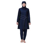 Maillot de Bain Musulman Modeste pour Femmes Ensemble de Burkini Top Pantalons Hijab Couverture Complète 3 pièces Beachwear Burqini Beachwear Protection Solaire H1026 4XL