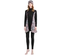 Maillot De Bain Musulman pour Femme Burkini - Maillot De Bain Tankini Femme À Manches Longues Burkini Arabe Islamique Modeste Couverture Complète Haut De Bain avec Pantalon Hijab Vêtements De Plage