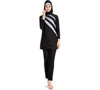 Maillot de bain musulman pour femme - Maillot de bain modeste - Haut burkini - Hijab - 3 pièces - Couverture complète - Maillot de bain islamique au Moyen-Orient - Protection UV - Rashguard - Surf