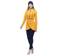 Maillot De Bain Musulmane - Maillot De Bain Grande Taille Femme À Manches Longues Ensemble Burkini Couverture Complète Imprimé Islamique Hijab Détachable Beachwear Swimwear
