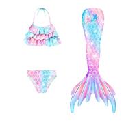 Maillot De Bain pour BéBé Princesse Imprimé 3 PièCes Deguisement Ensemble Bikini Set Maillots Filles Combinaison Natation Enfant Costume De Bain Et Plage Fille