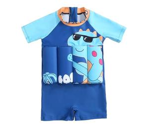 Maillot de bain pour enfant avec flottabilité - Maillot de bain à manches courtes avec aide à la natation - Séchage rapide - Brassards alternatifs - Sécurité de l'eau - Entraînement d'été