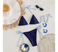 Maillot de bain pour femmes;Mode;Maillot de bain vintage à rayures et pois;Vacances d'été à la plage;Ensemble bikini Coupe du Monde Kentucky Derby L,M,S,XSBlocs de couleurÉtoffe
