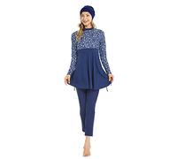 Maillot de Bain pour Femmes Musulmanes à Couverture intégrale Voile Islamique Doux Maillot de Bain Burkini (XL, Y4)