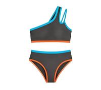 Maillot de bain pour fille, en nylon, pour un usage quotidien, avec détails de design, y compris maillot de bain deux pièces épaule, rembourrage de poitrine ; profil de maillot de bain : réglage du